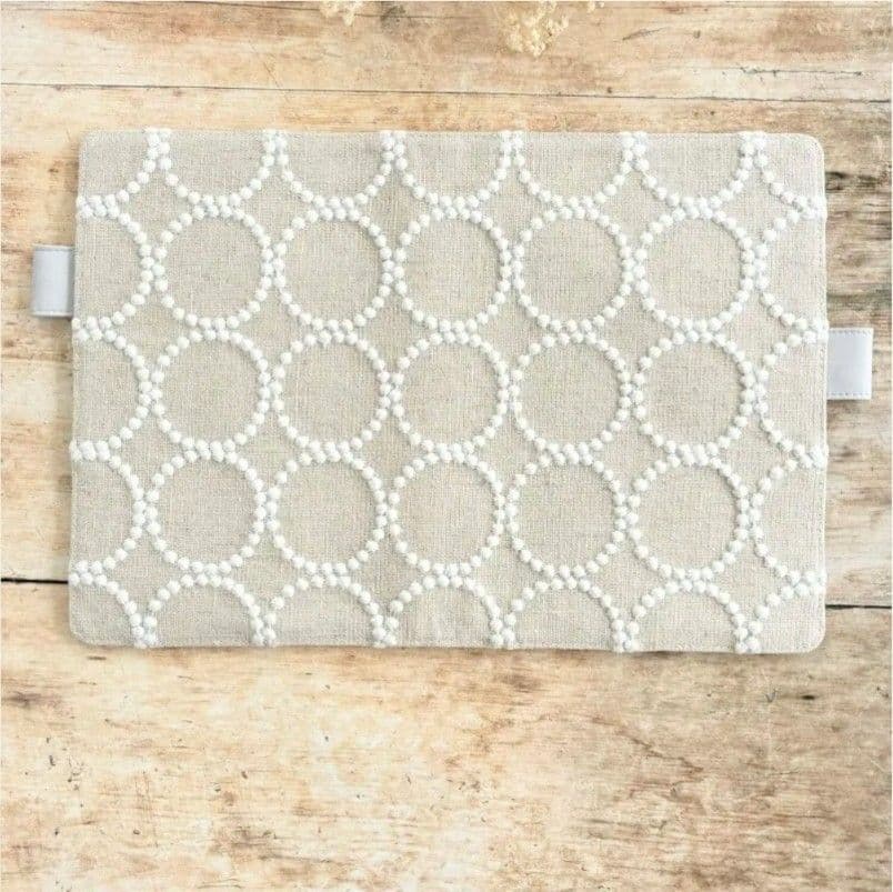 ハンドメイドA5　ナチュラル　タンバリン　手帳カバーケース　ミナペルホネン