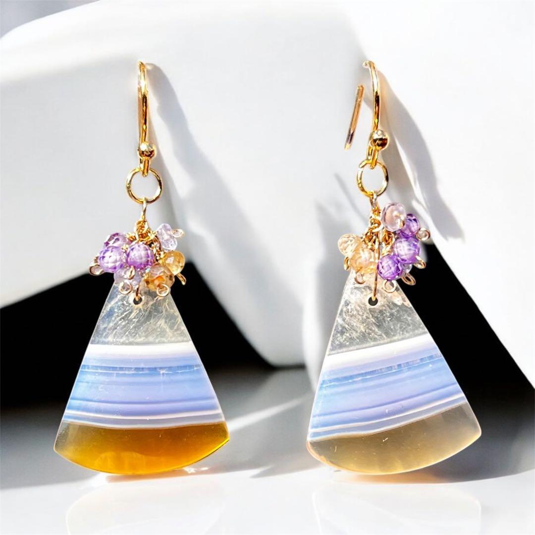 skygrayです⭐︎14kgfパープルアゲートのピアス